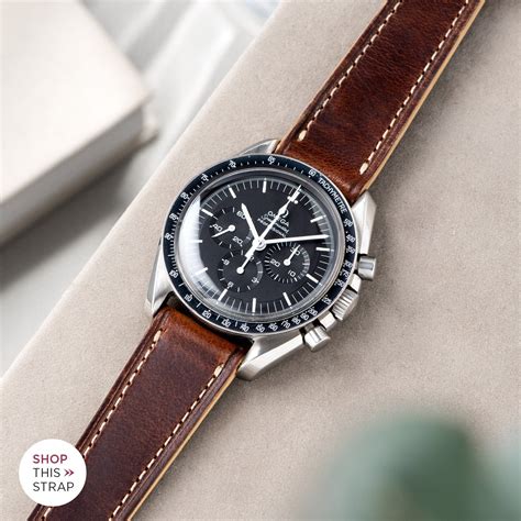 brown leather omega speedmaster leather strap|Omega Speedmaster leather strap replacement.